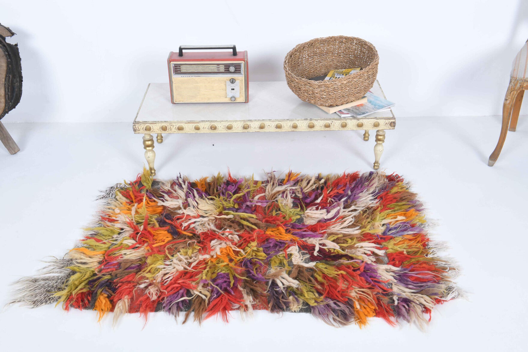 Okeanopelia kilim: 1960s handwoven flatweave Anatolian kilim