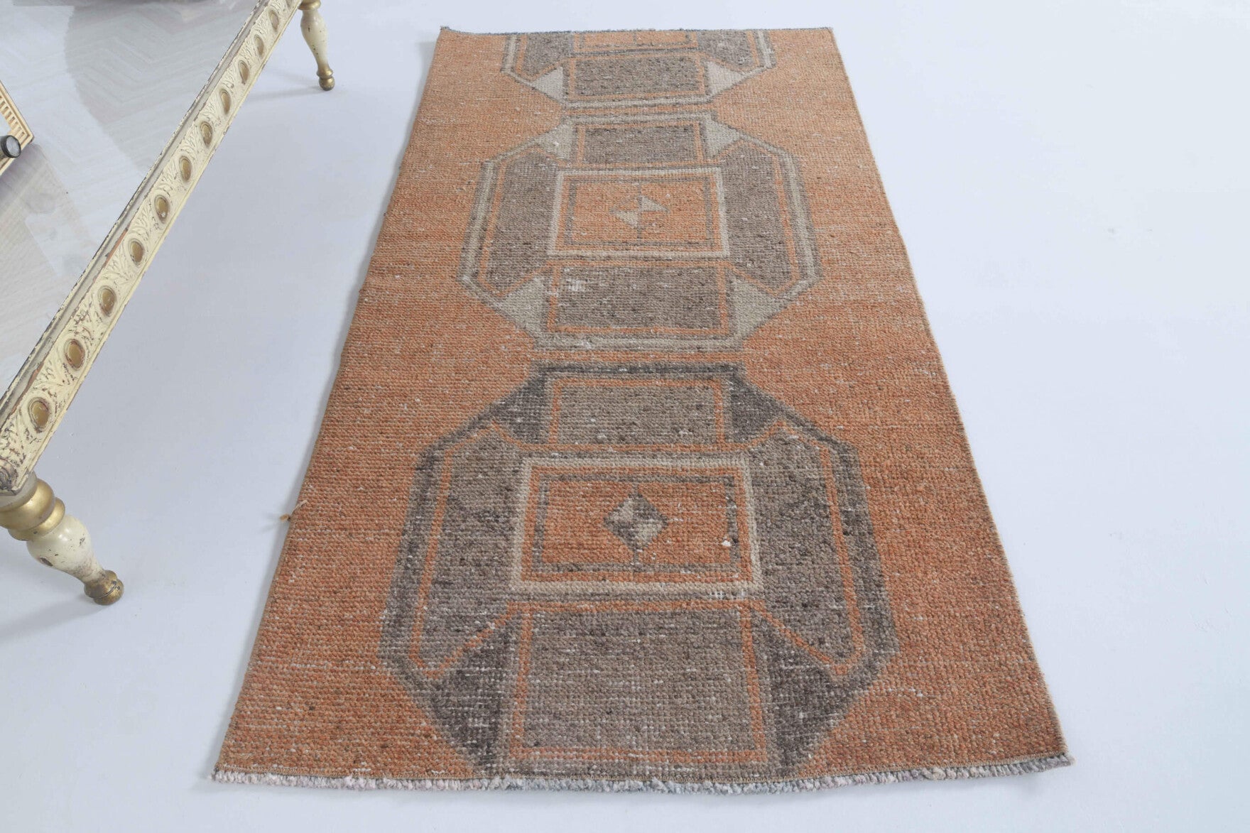 Faded Red Vintage Oushak Small Rug