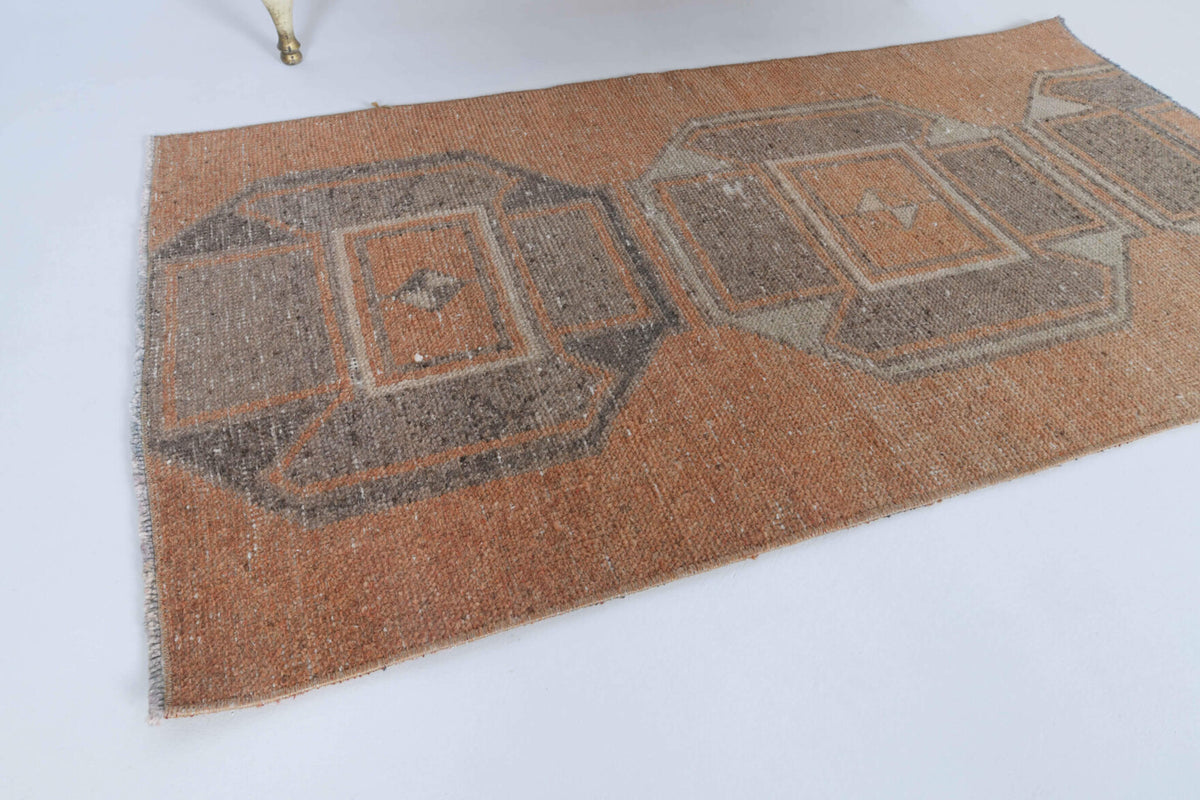 Faded Red Vintage Oushak Small Rug