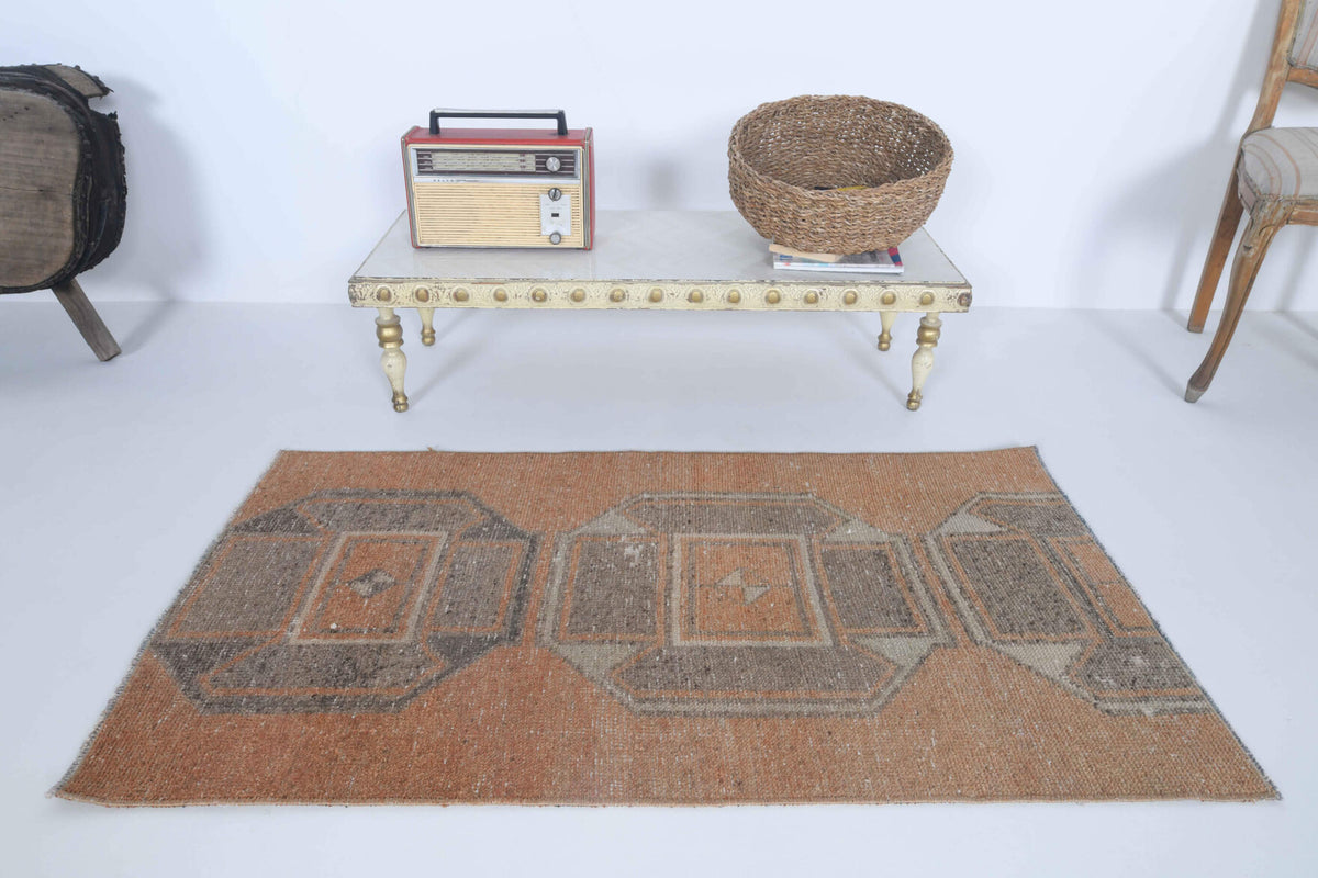 Faded Red Vintage Oushak Small Rug