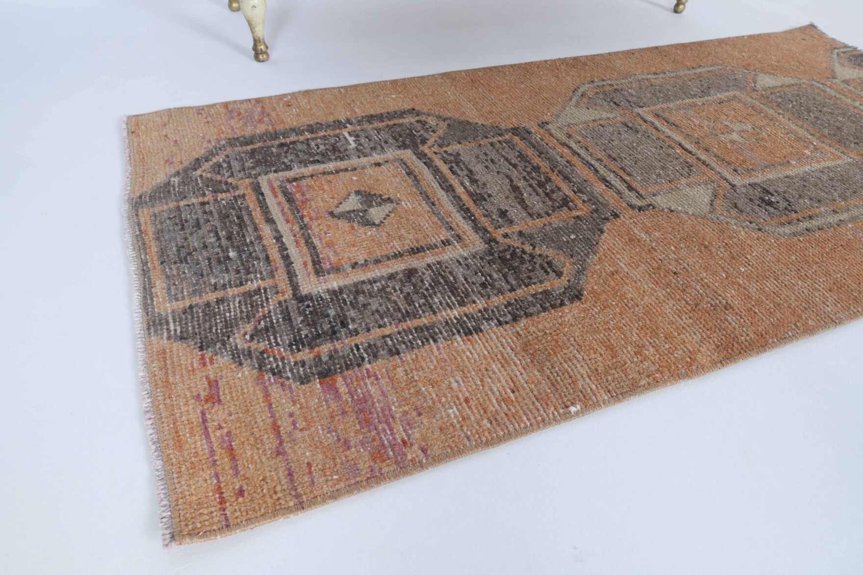 Faded Red Vintage Oushak Small Rug