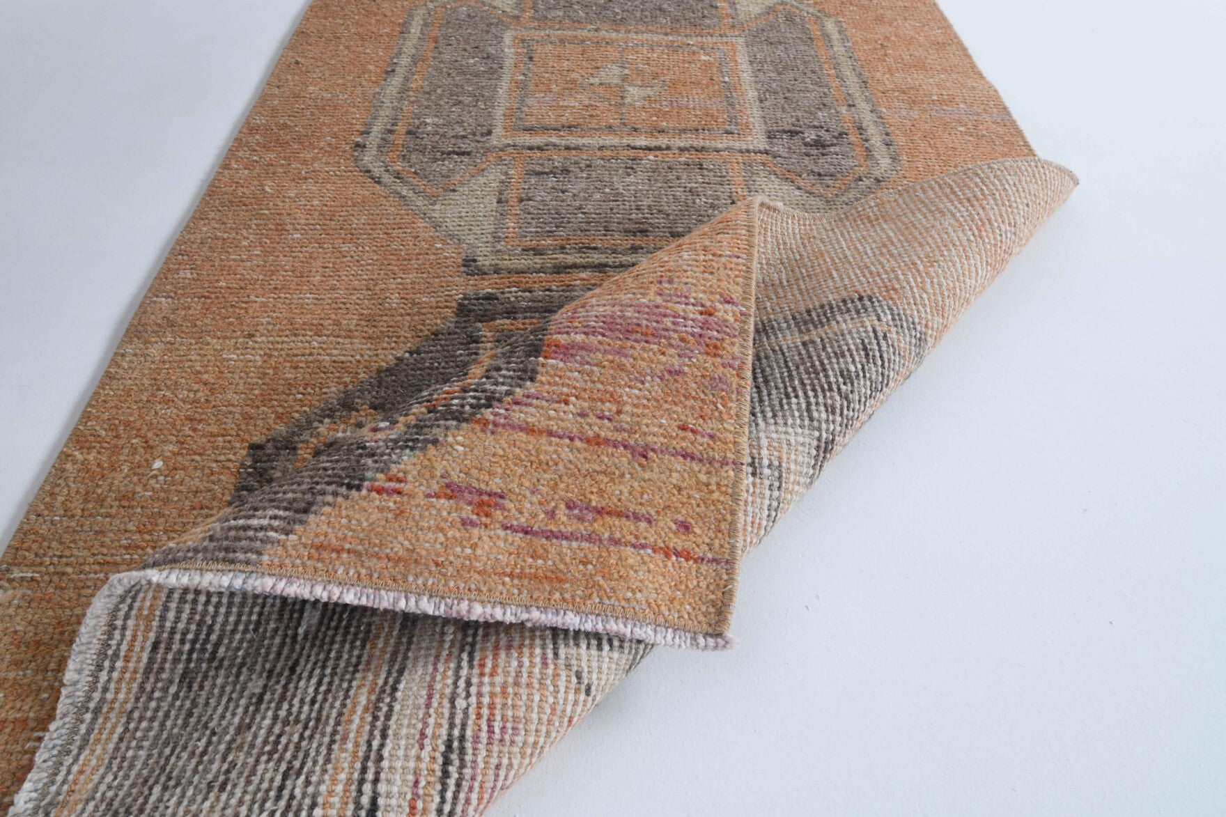 Faded Red Vintage Oushak Small Rug