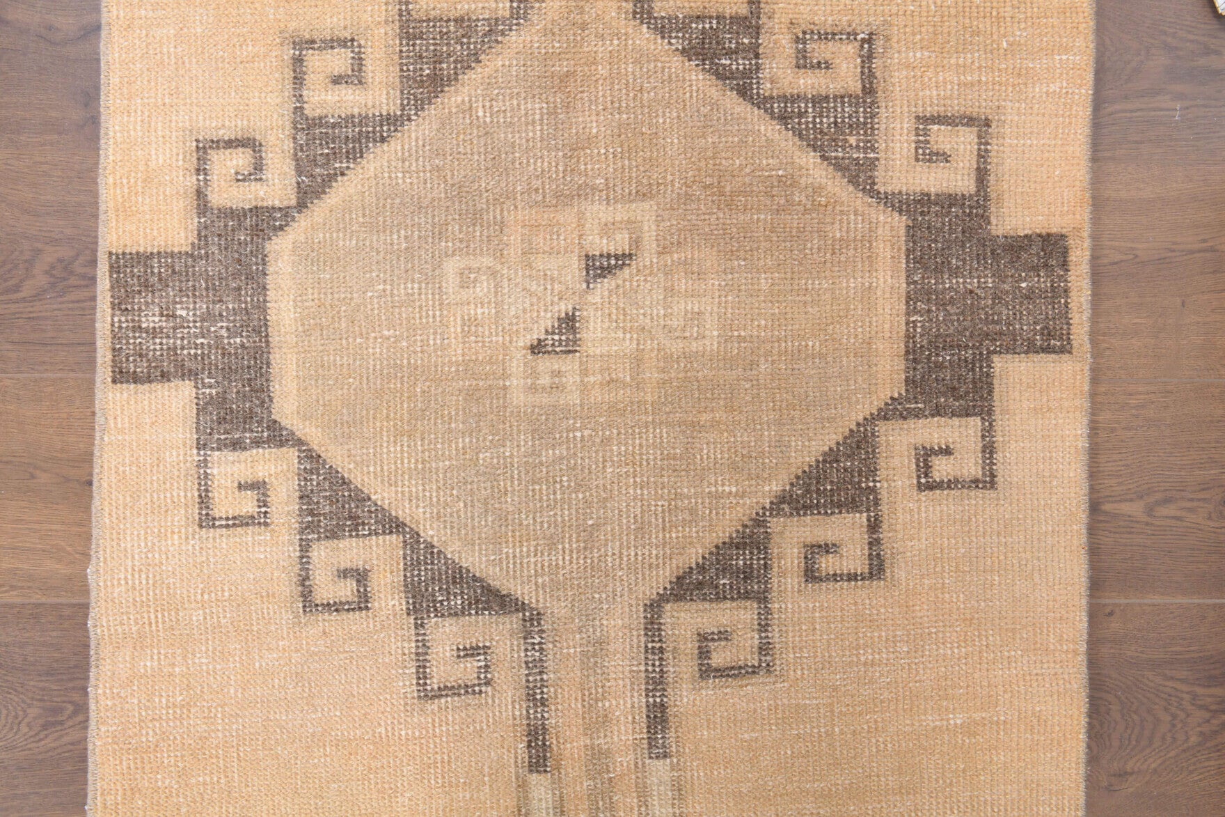 Vintage Oushak Tribal Throw Rug