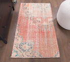 Vintage Oushak Faded Red Rug
