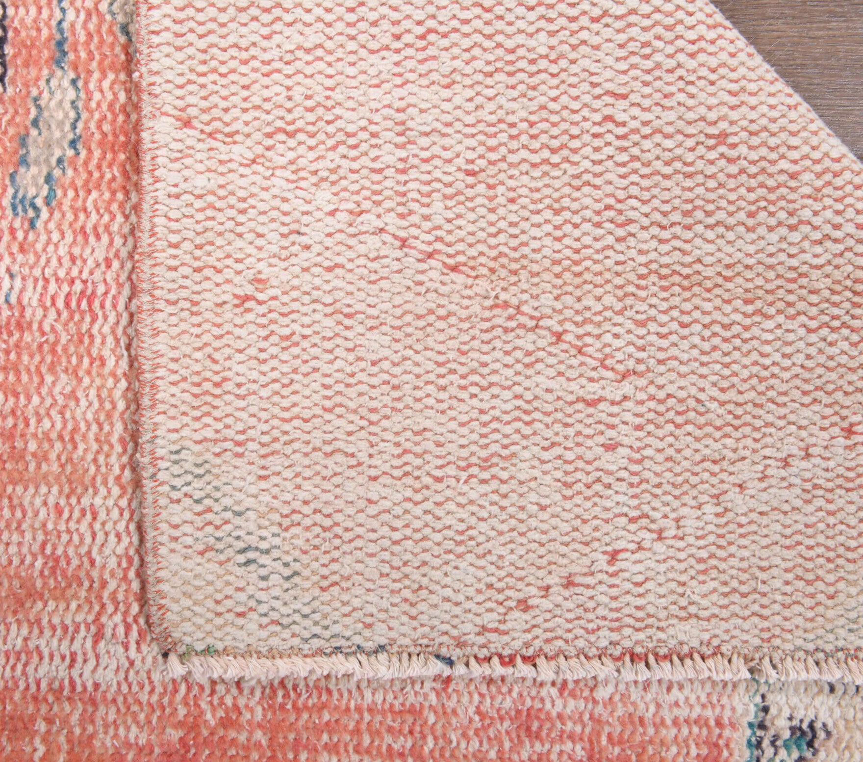 Vintage Oushak Faded Red Rug