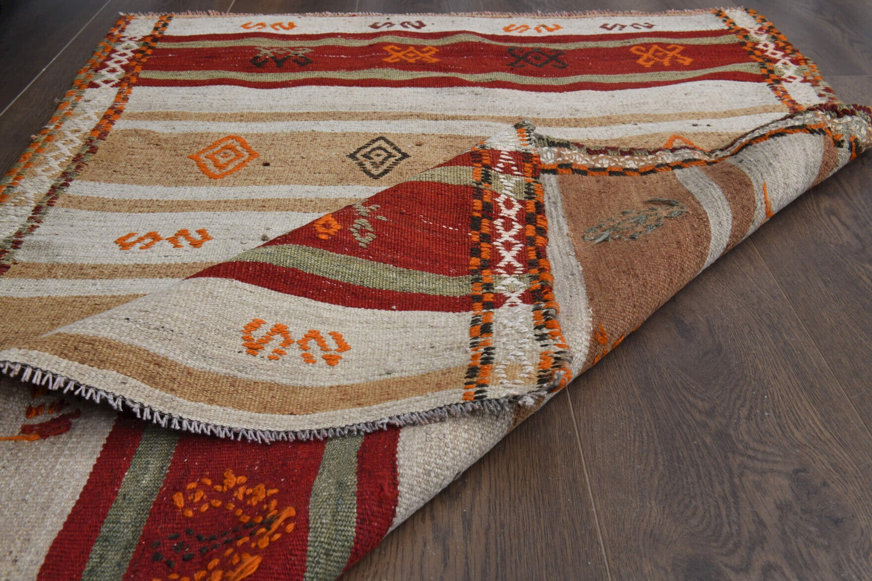 93x127 cm vintage Anatolian kilim rug – Servpeyker, flatweave, wool