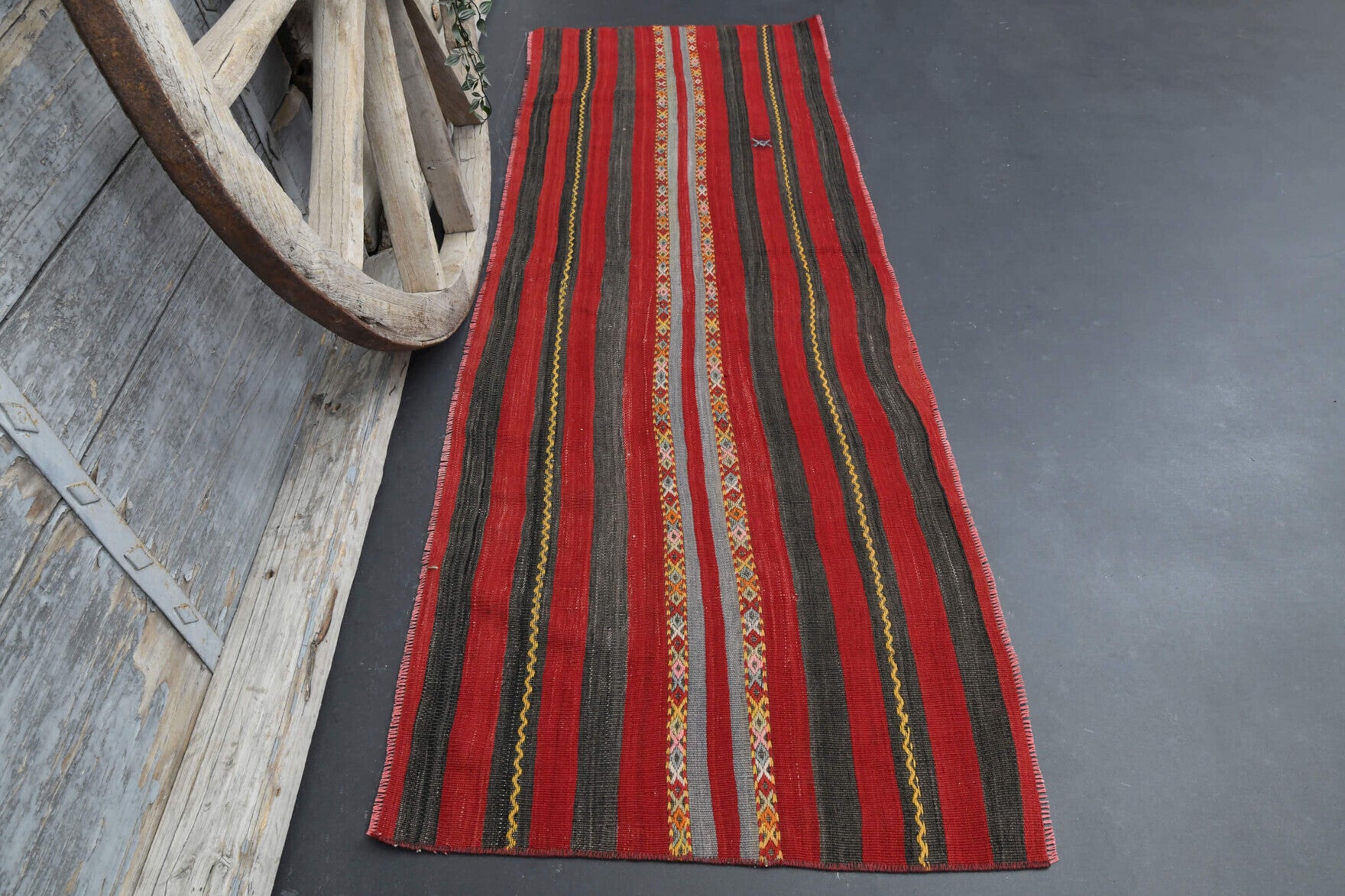 Vintage Striped Flatweave Runner