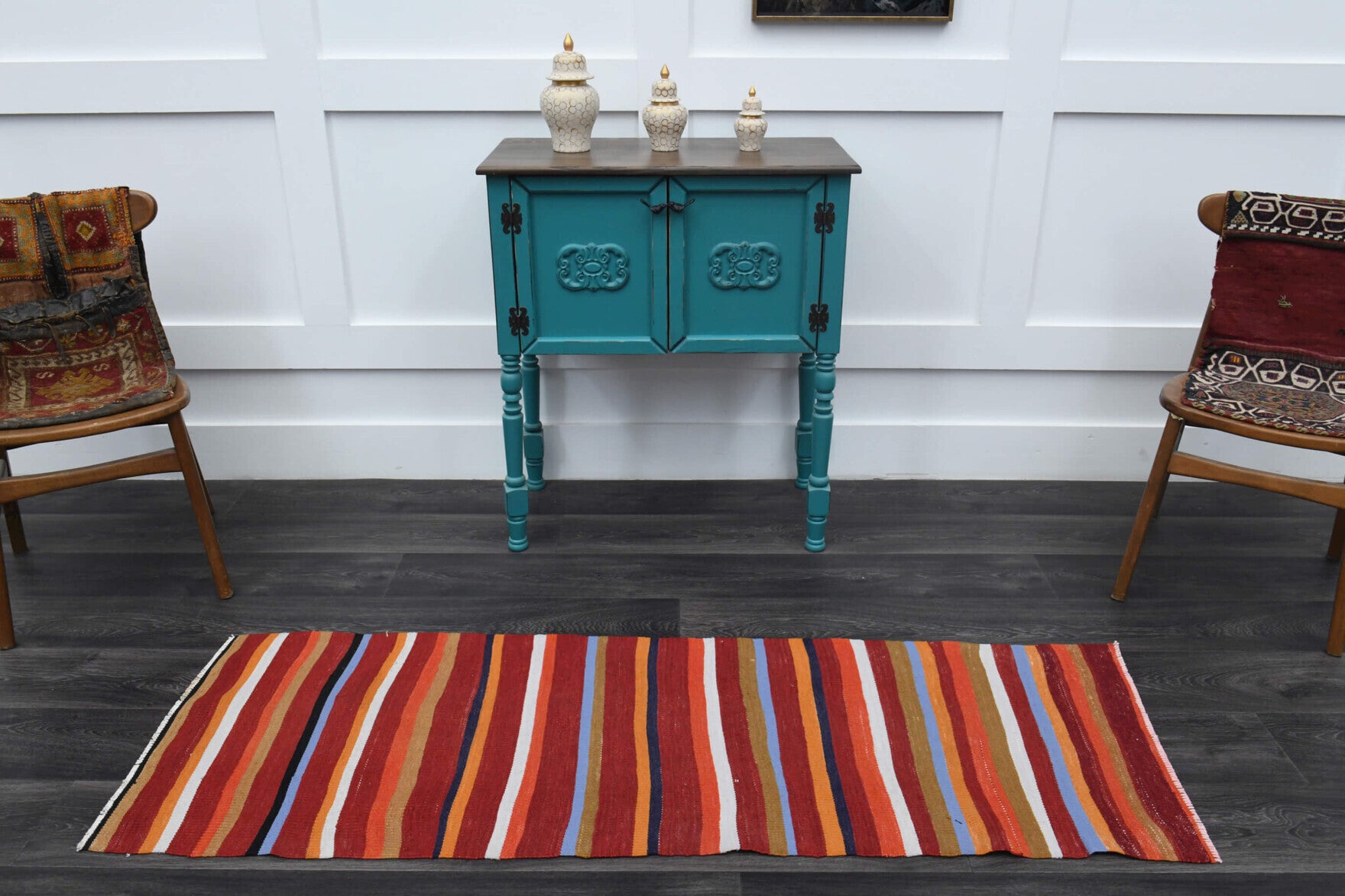 Vegetable Dyed Vintage Kilim Runner