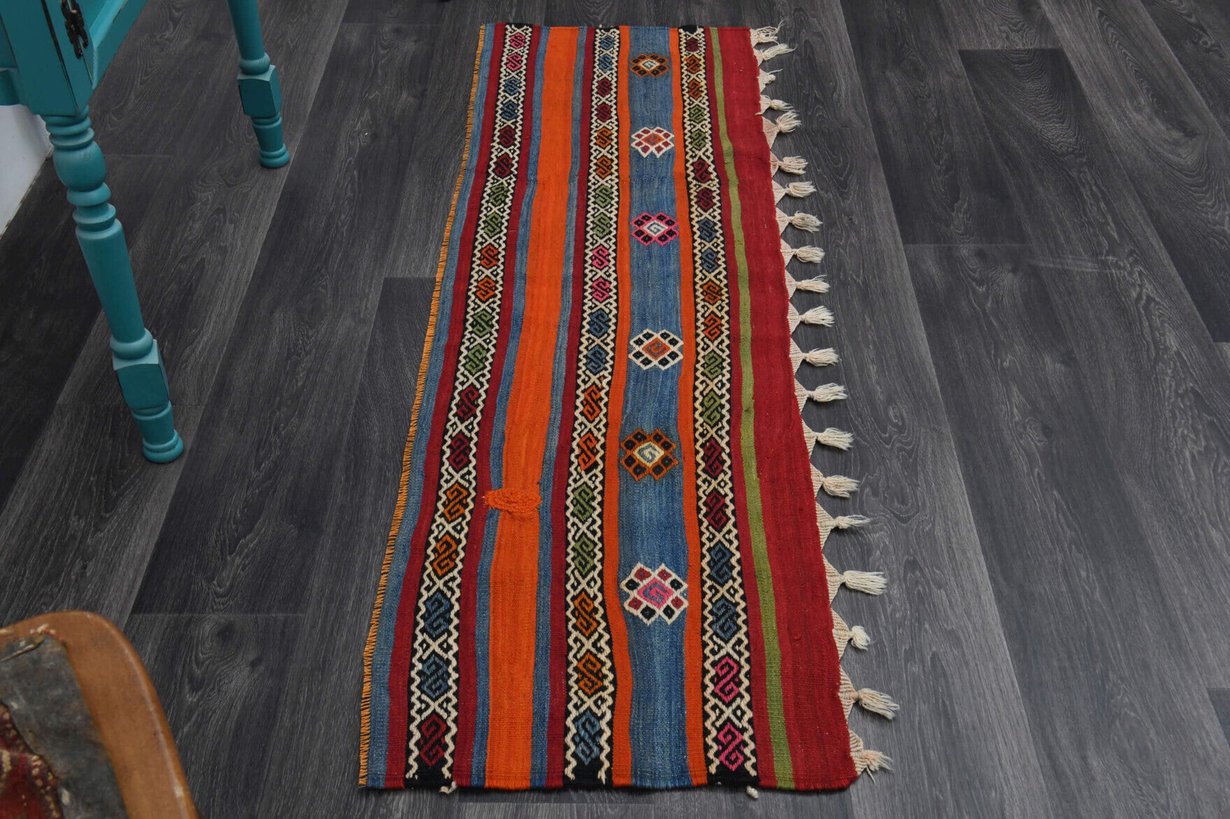 Navajo Ethnic Vintage Kilim Runner Rug
