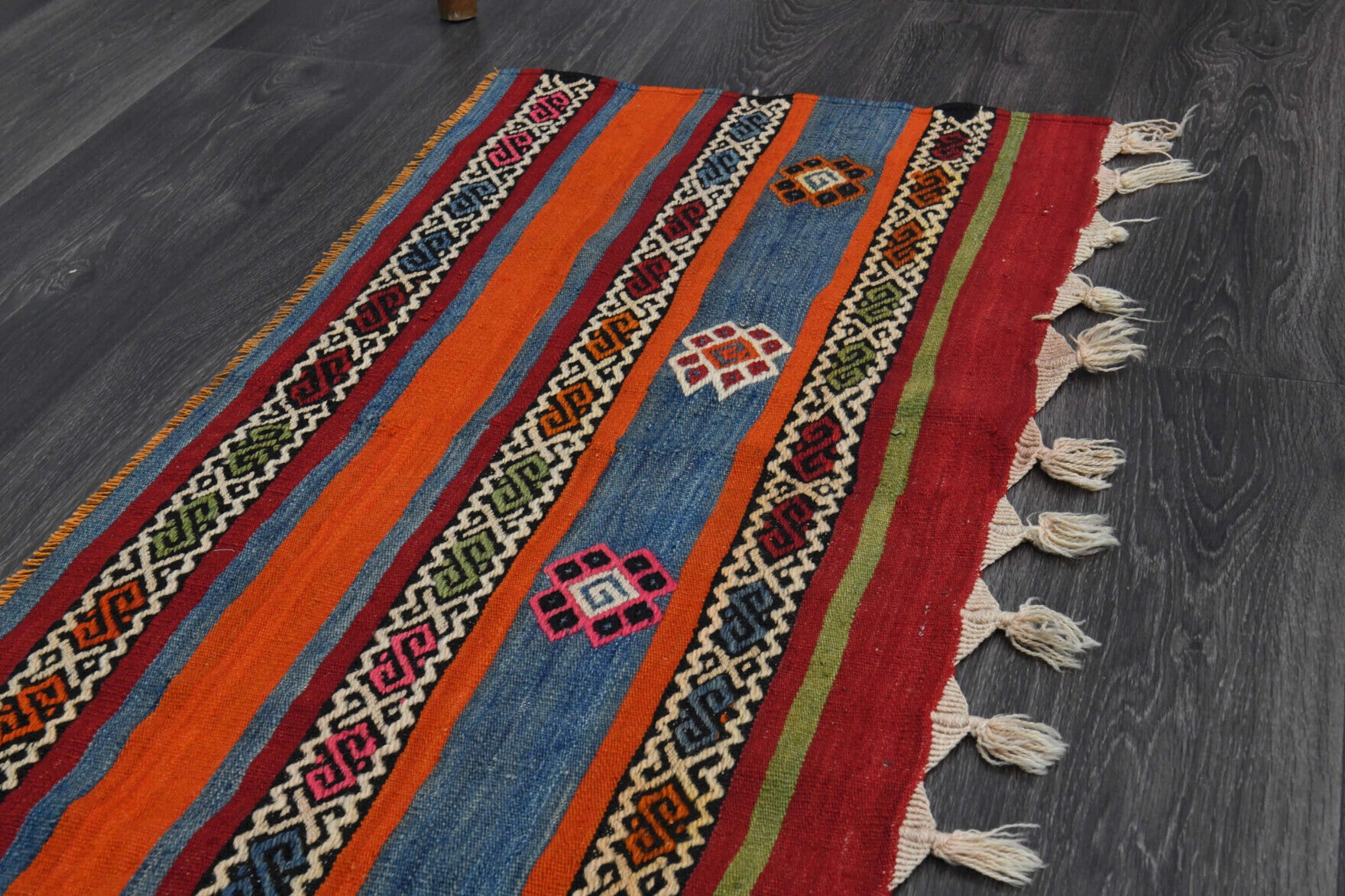 Navajo Ethnic Vintage Kilim Runner Rug