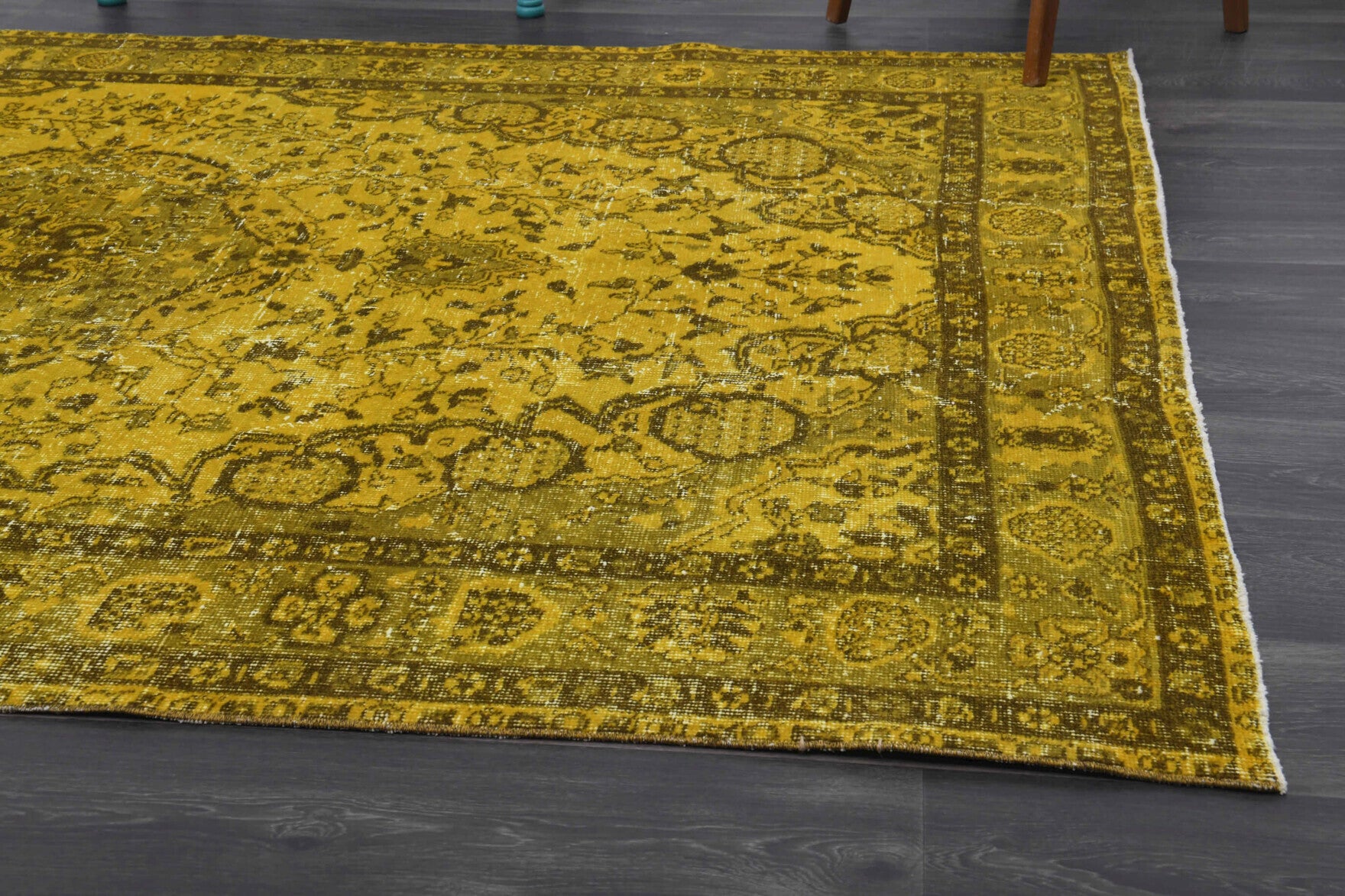 179x273 cm overdyed vintage Anatolian area rug – Phaenozoe, low pile, wool