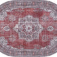 Sarap Turkish Faded Red Gray Ivory Rug