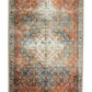 2x3 Persian Rug, Oriental Terracotta Vintage Blue Entryway Bedside Door Floor Mat Safe Non slip Bath Bedroom Kitchen Doormat Boho Soft Rugs - famerugs