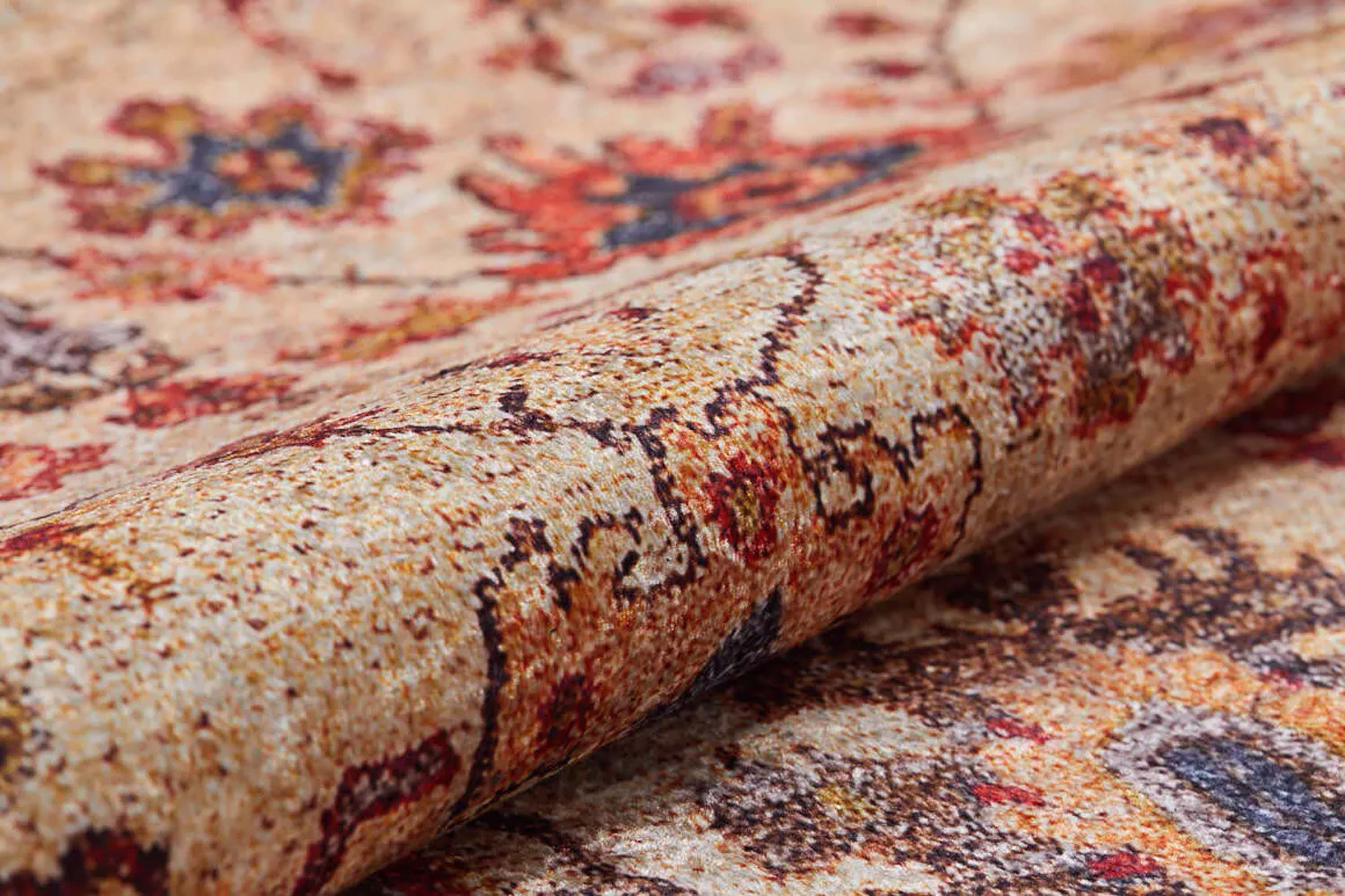 Afra Turkish Oushak Red Beige Rug