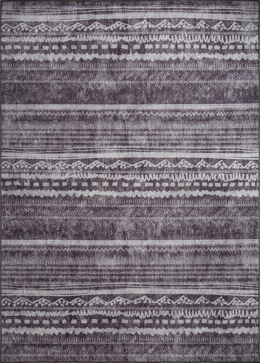 Randa Modern Design Striped Pattern Gray Rug