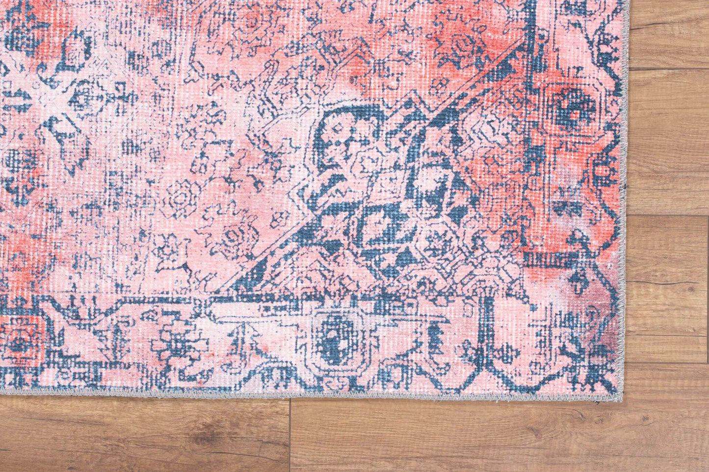 Elah Vintage Faded Pink & Teal Area rug