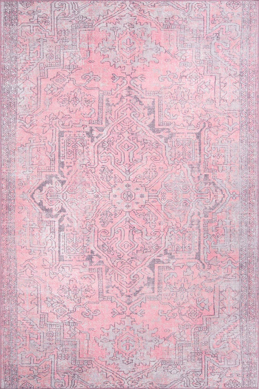 Tapis persan rose Heriz gris délavé Pamba