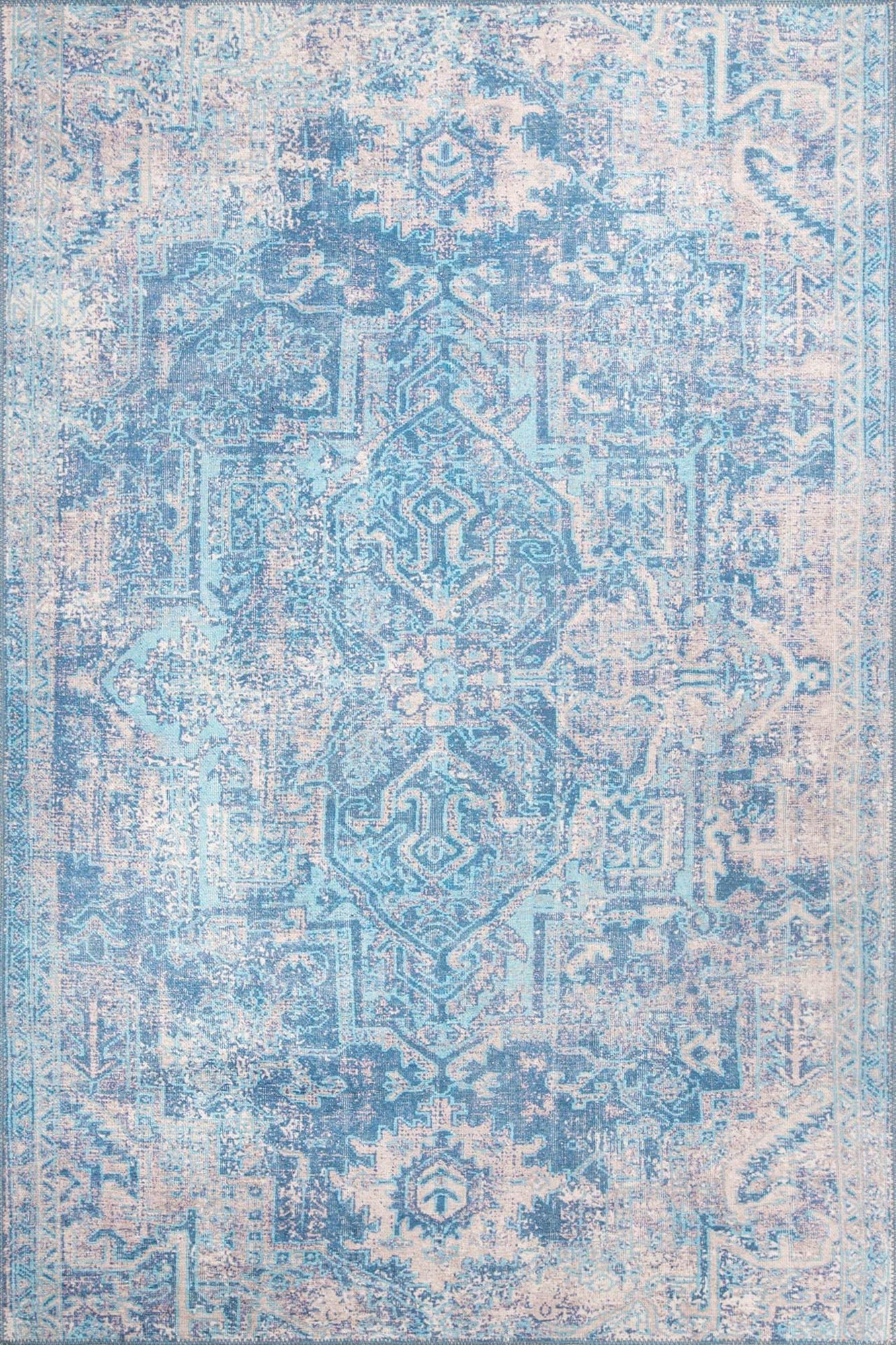 Mavera Blue & Faded Turquoise Persian Rug