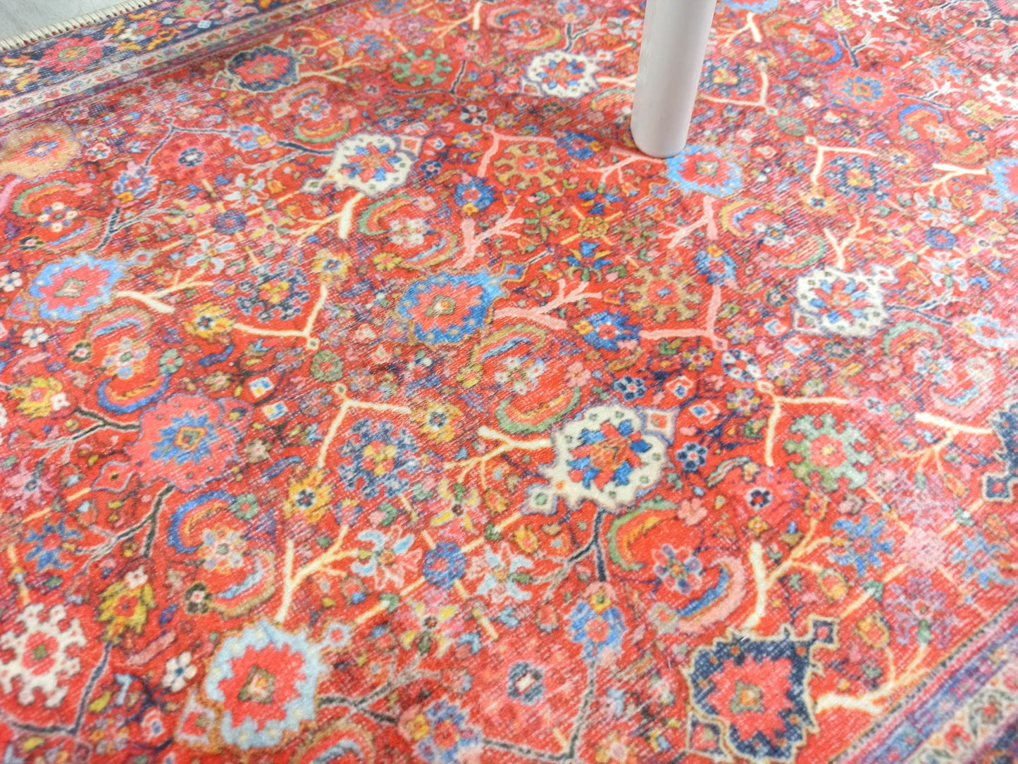 2x3 Turkish Rug, Red Oushak Vintage Brunt Orange Floral Entryway Door Floor Rug Non slip Bath mat, Bathroom mats Kitchen Doormat Rugs Decor - famerugs