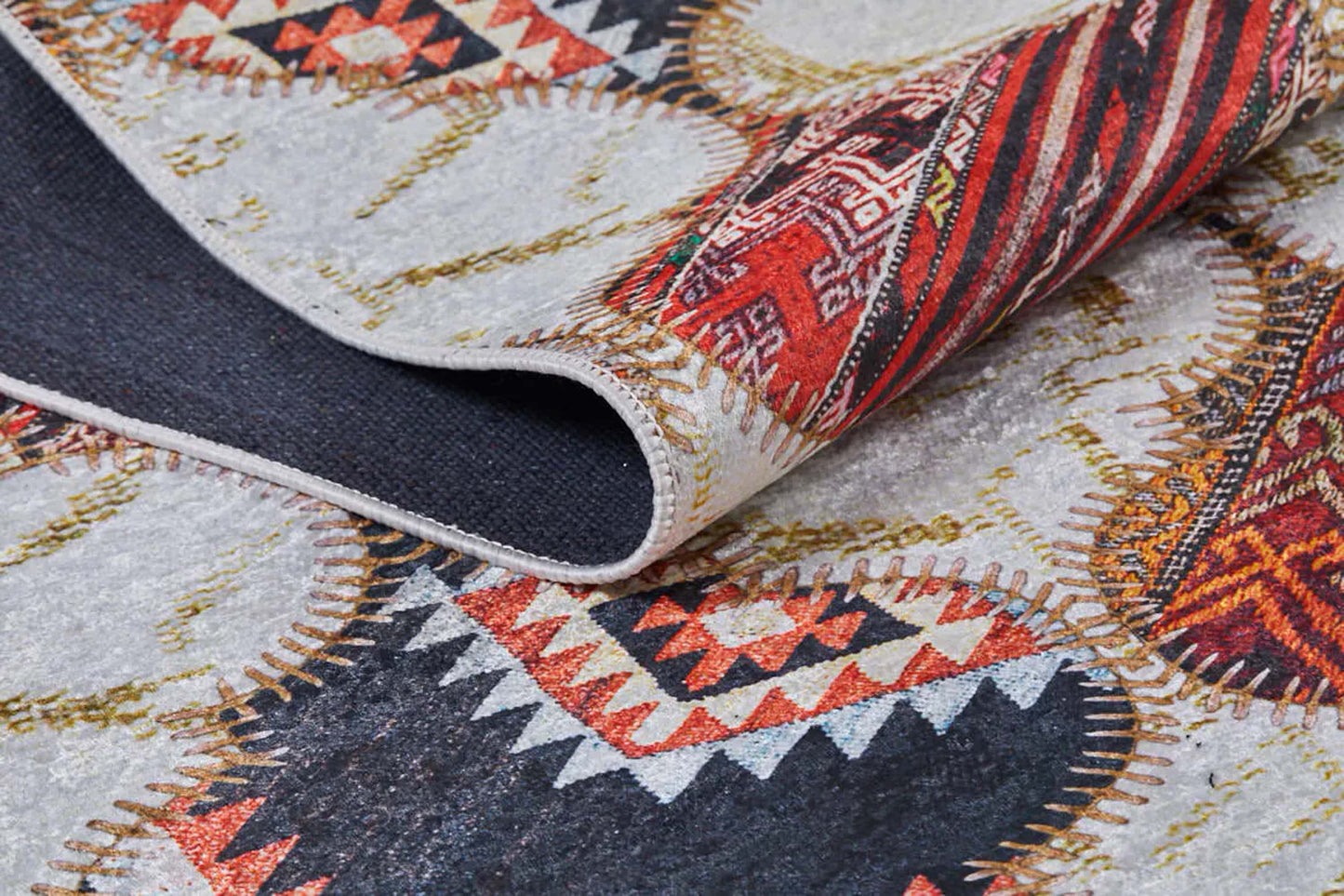 Naima Moroccan Trellis Patchwork Colorful Rug