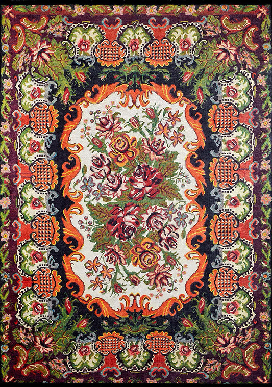 Tapis floral azerbaïdjanais turc Kiara Karabagh