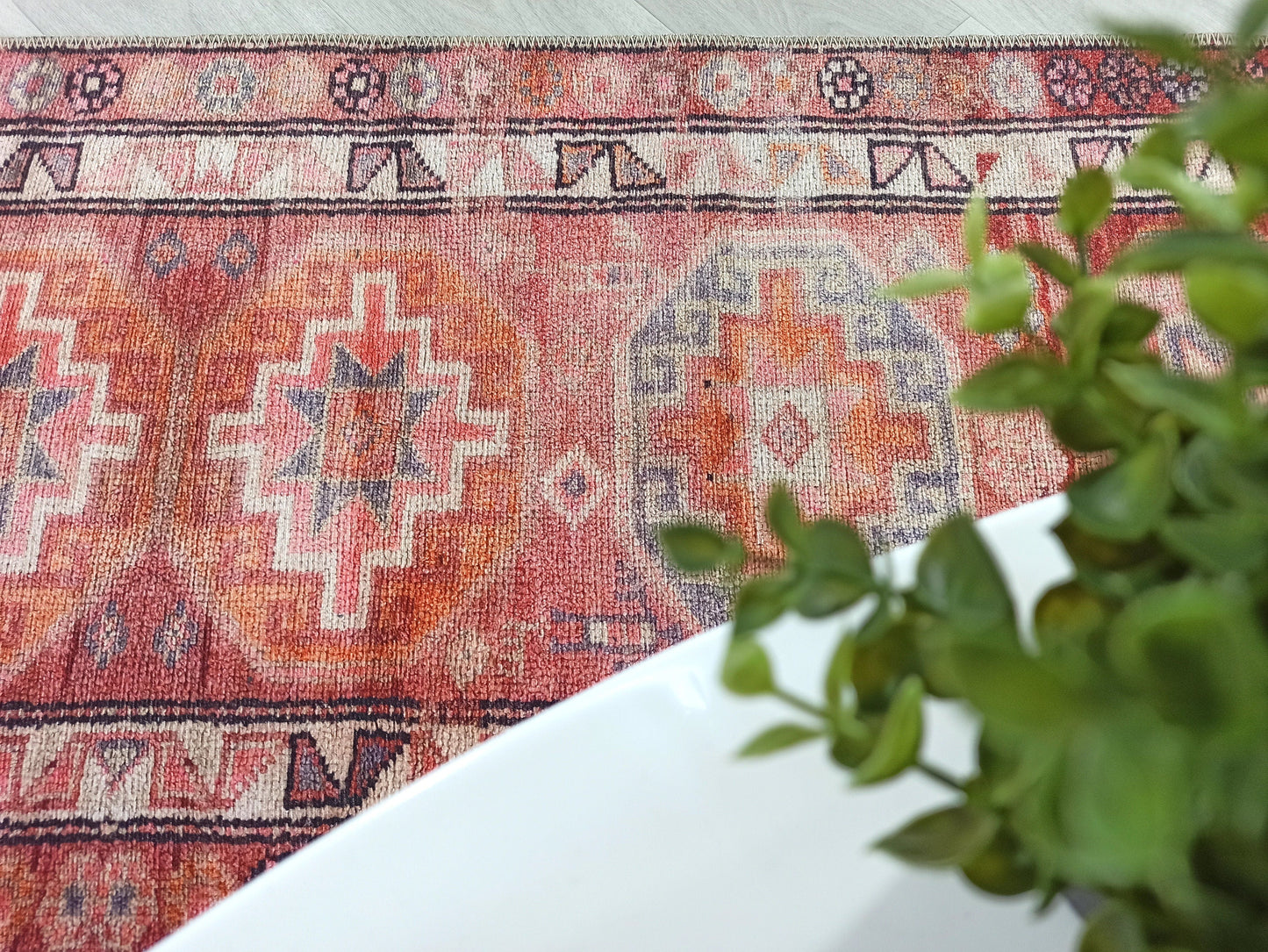 Osa Runner Turkish Coral Red Pink Runner Rug