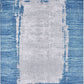 Rama Abstract Blue Border Gray Rug