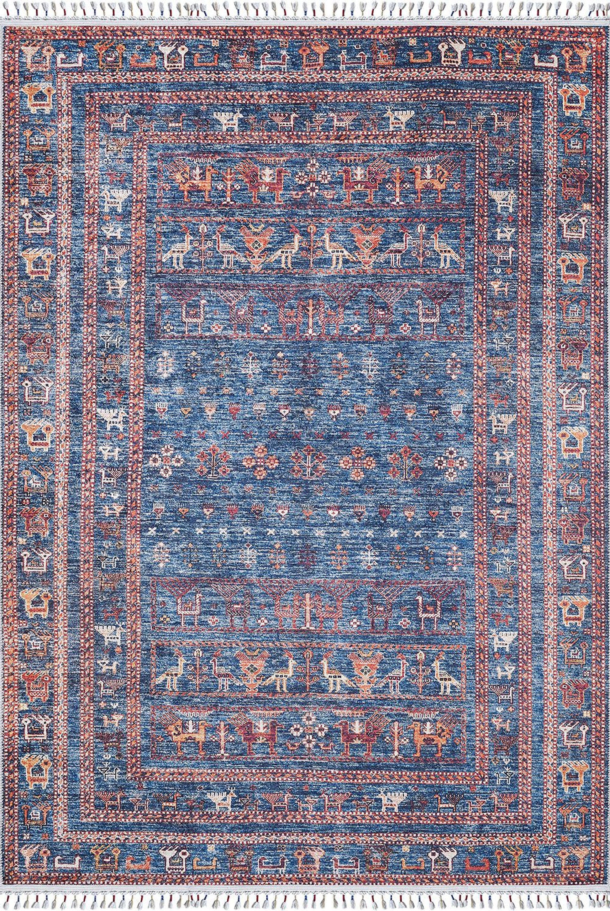 Ayda Turkish Oriental Blue Rug - famerugs
