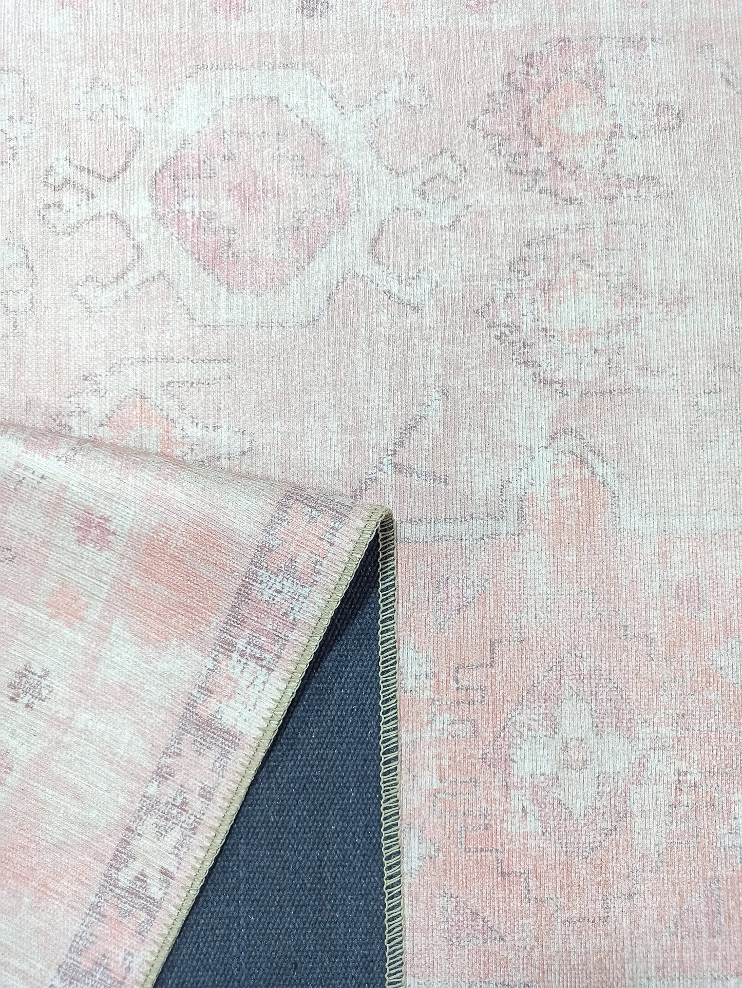Persian Vintage Rug, Muted Shades of Pink Pale & Dusty Boho Geometric Antique Inspired Shabby Chic Modern Area Rugs Living room Bedroom Hall