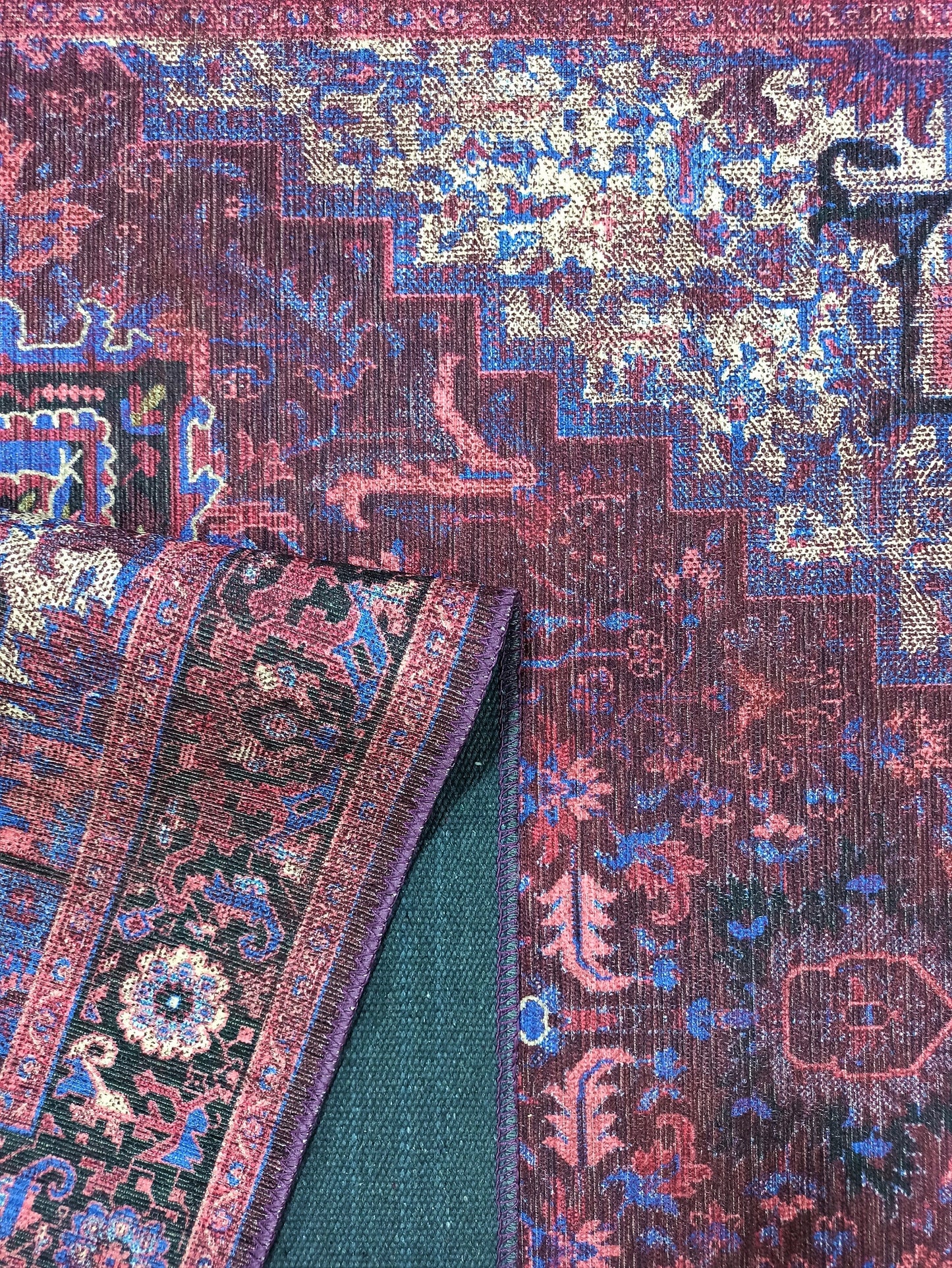 Unique Persian Vintage Rug, Shades of Burgundy Maroon Red Modern Oriental Floral Antique Heriz Inspired Area Rugs Living room Bedroom Hall