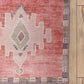 Distressed Red Vintage Rug, Shades of Muted Reds Boho Luxury Oriental Geometric Antique Turkish Inspired Area Rugs Living room Bedroom Hall