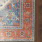 Serapi Antique Persian Rug, Shades of Brunt Orange with a touch of Blue Modern Oriental Vintage Inspired Area Rugs Living room Bedroom Hall